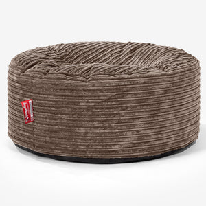 Ronde Poef - Corduroy Mocha Bruin