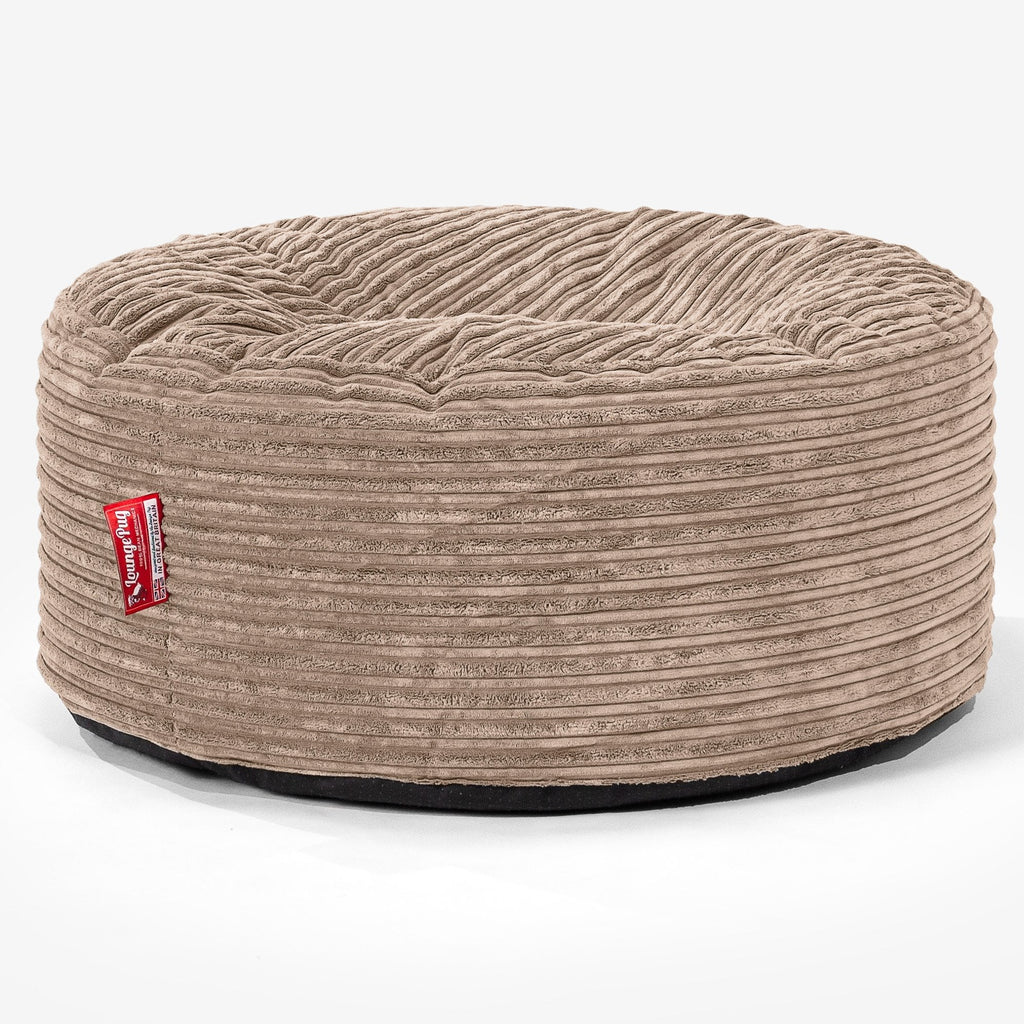 Ronde Poef - Corduroy Zand 01