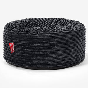 Ronde Poef - Corduroy Zwart