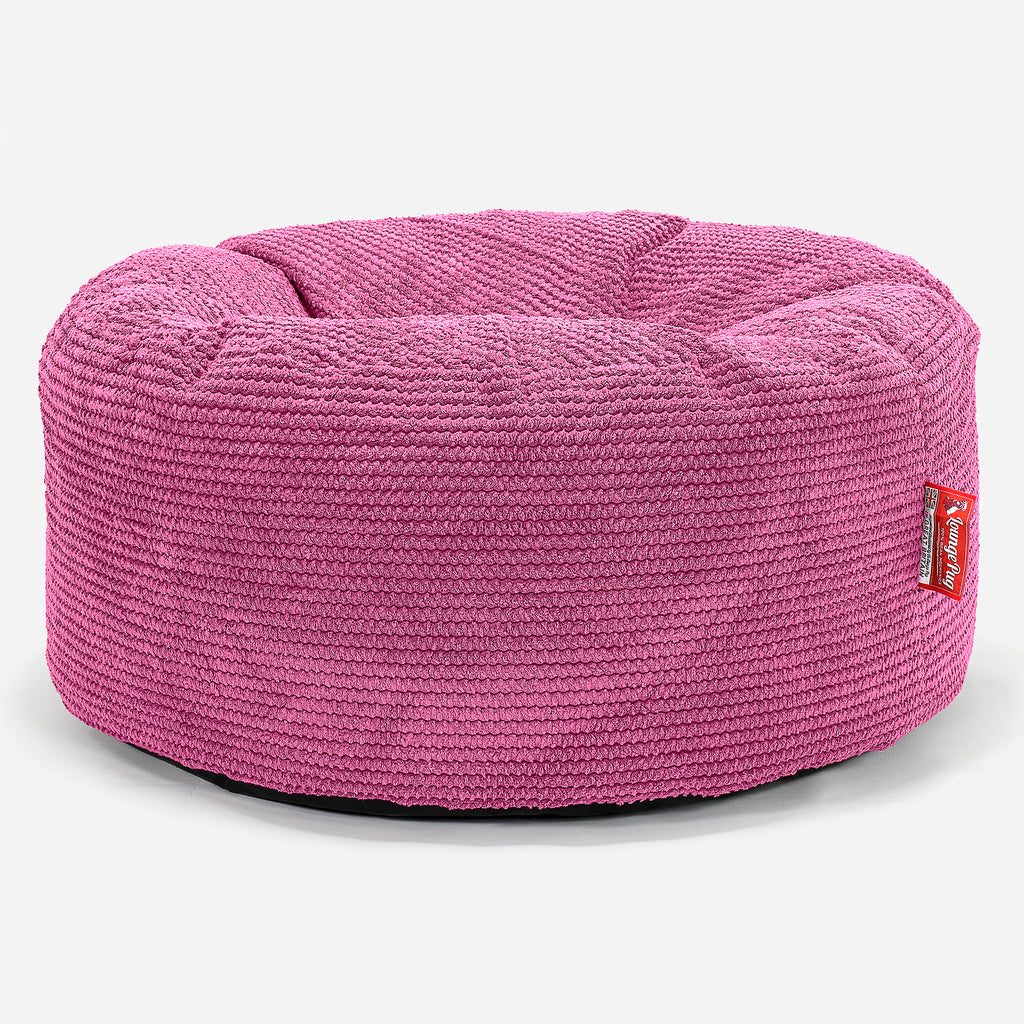 Ronde Poef - Pompom Roze 01