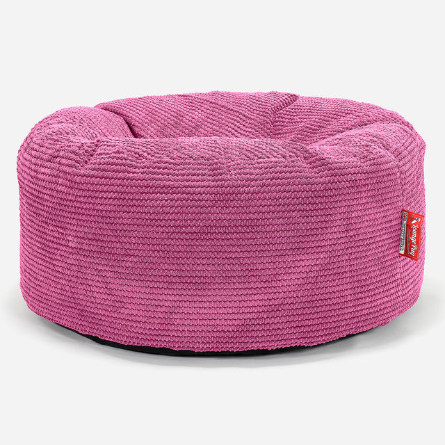 Ronde Poef - Pompom Roze 01