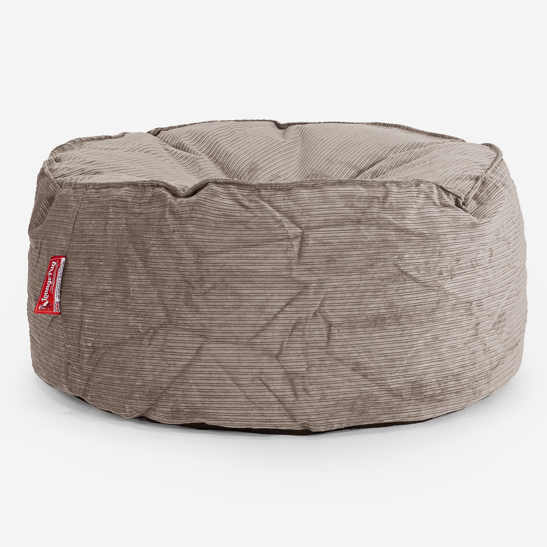 Lounge Pug Corduory Zitzak 65cm Ronde Poef Ottoman Groot, Mink, Voetenbank of Extra Zitplaats Stoel