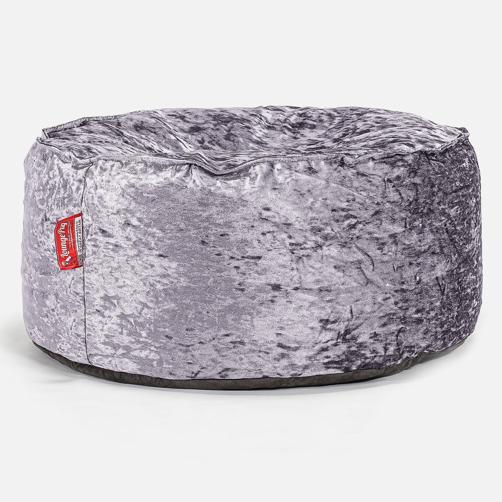 Ronde Poef - Vintage Fluwelen Lavendel 01