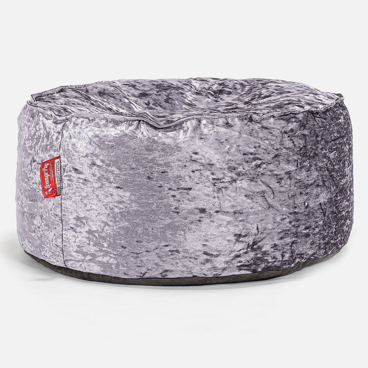 Ronde Poef - Vintage Fluwelen Lavendel 01