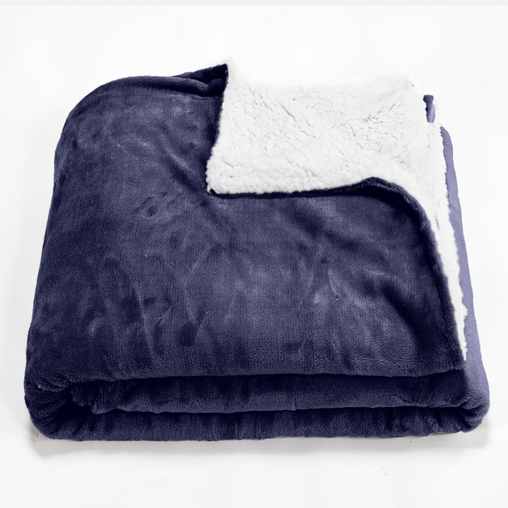 Sherpa-deken - Fleece Donker blauw 01