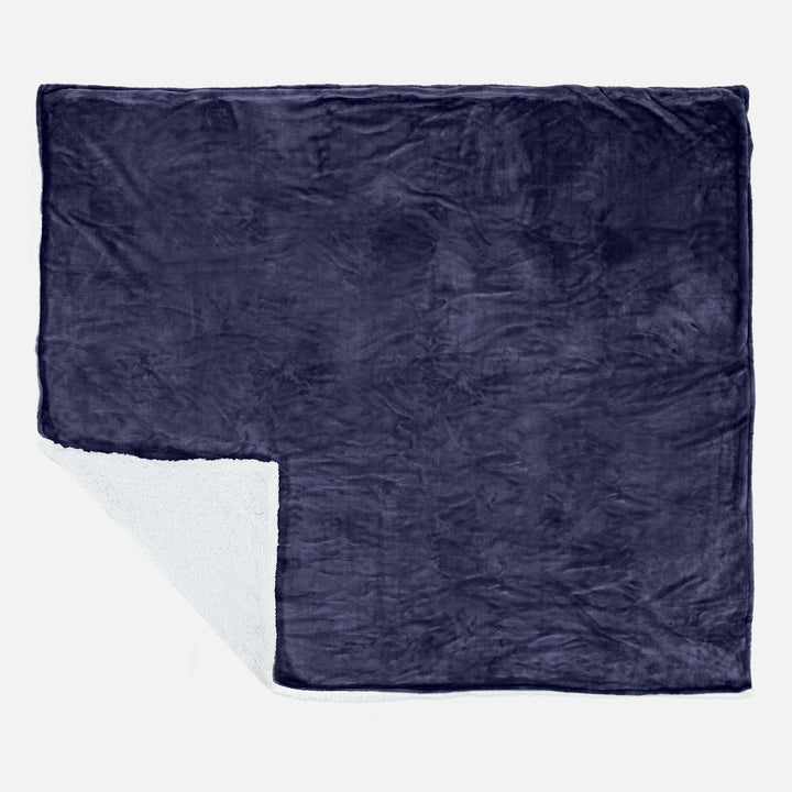Sherpa-deken - Fleece Donker blauw 03