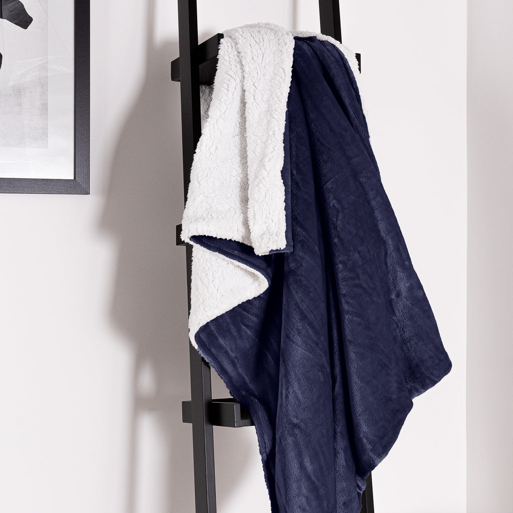 Sherpa-deken - Fleece Donker blauw 05