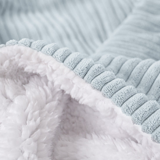 Sherpa-sprei / Deken - Corduroy Baby Blauw 04