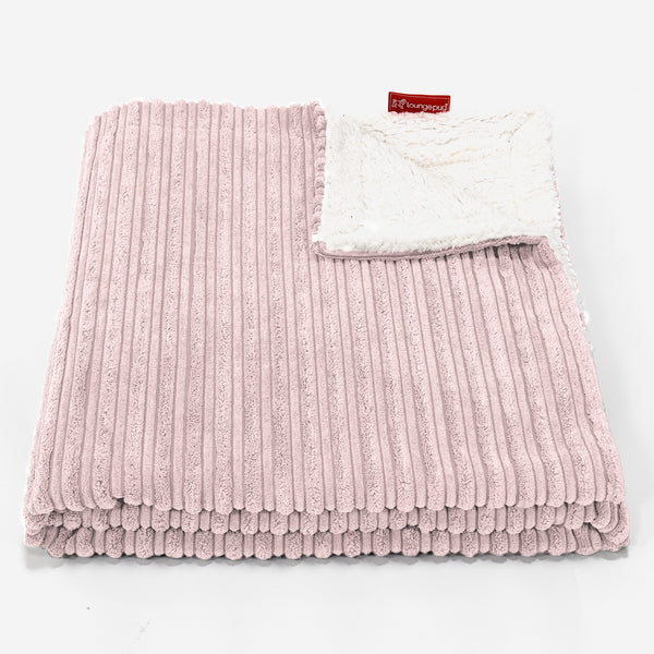 Sherpa-sprei / Deken - Corduroy Blozen Roze 01