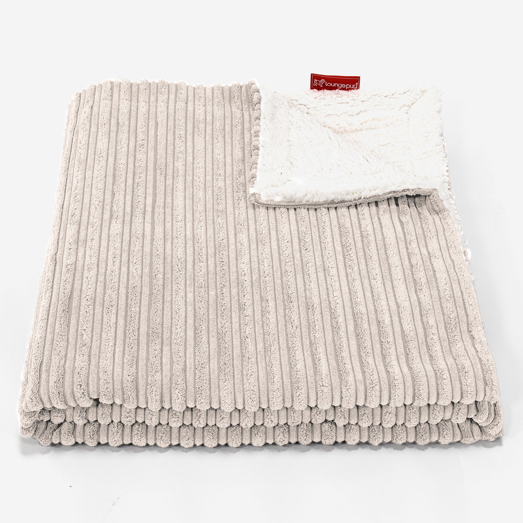 Sherpa-sprei / Deken - Corduroy Ivoor 01
