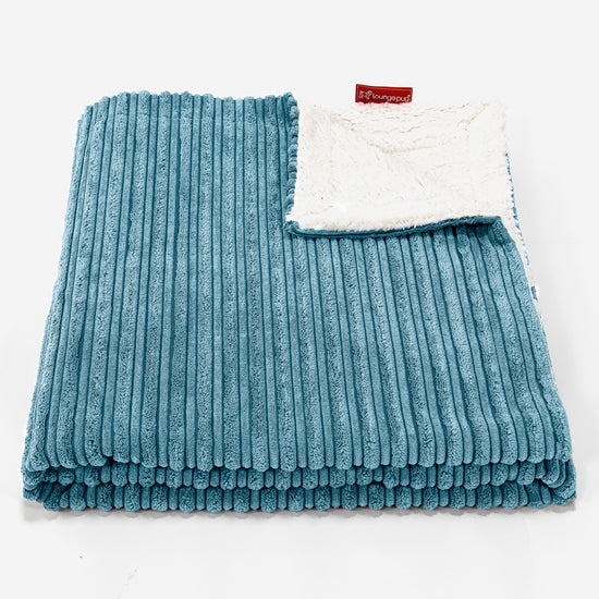Sherpa-sprei / Deken - Corduroy Petrol 01