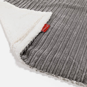 Sherpa-sprei / Deken - Corduroy Graphite Grijs