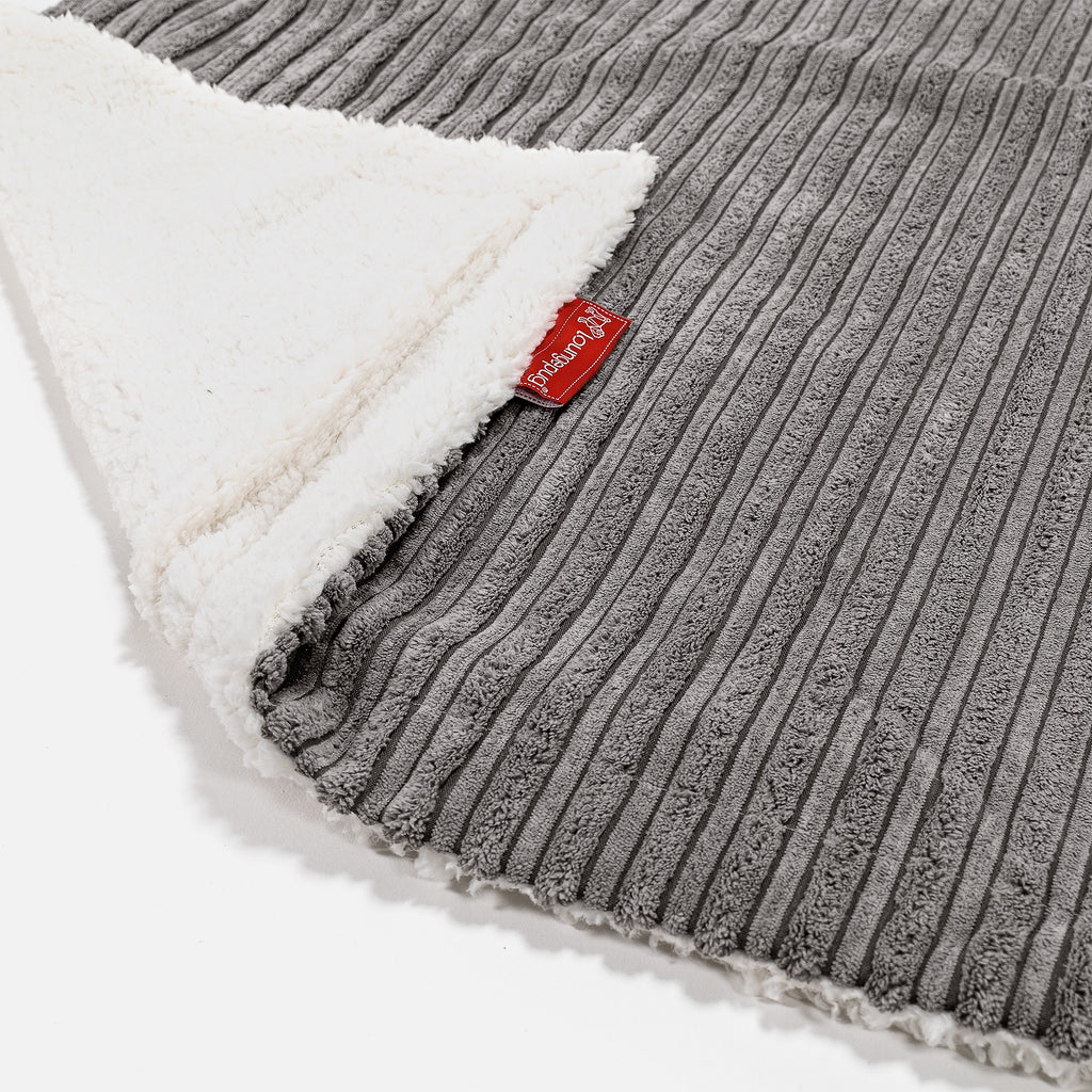 Sherpa-sprei / Deken - Corduroy Graphite Grijs 02