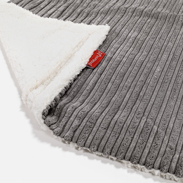 Sherpa-sprei / Deken - Corduroy Graphite Grijs 02