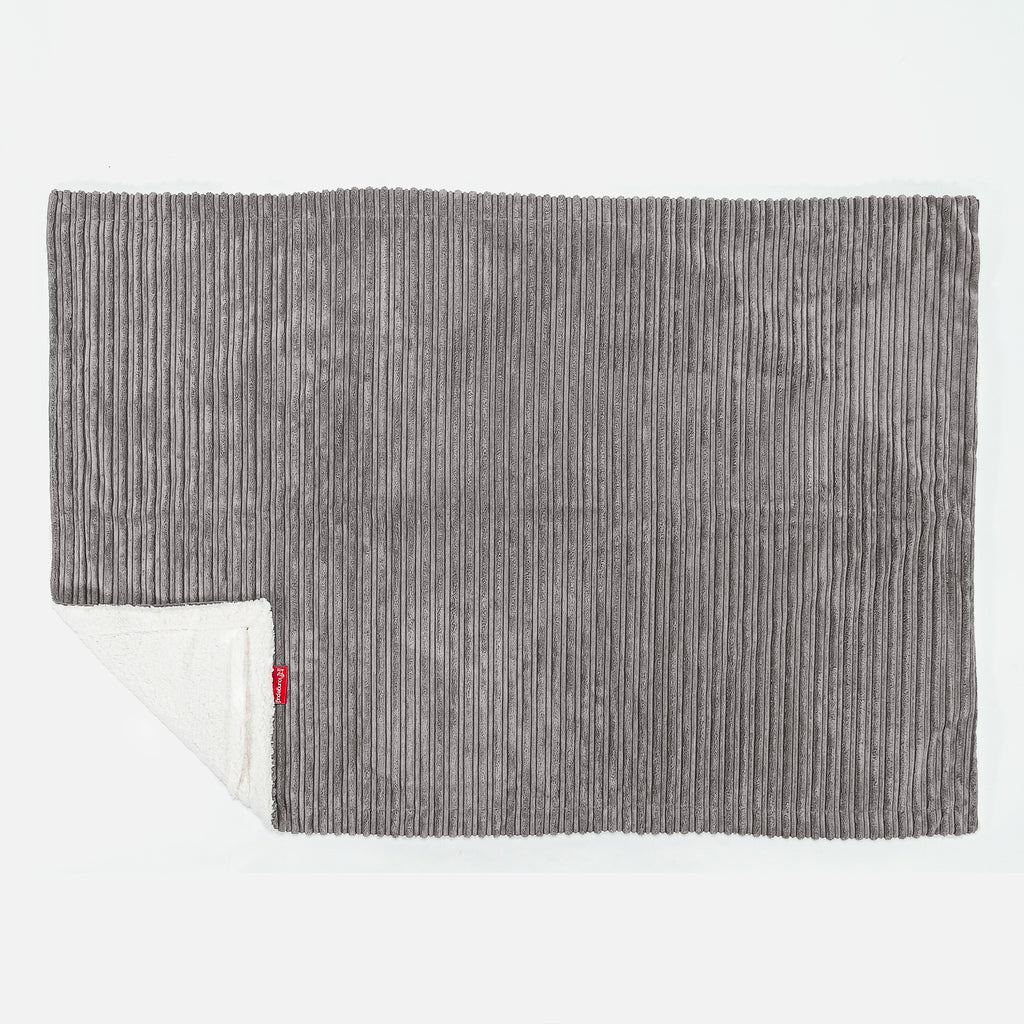 Sherpa-sprei / Deken - Corduroy Graphite Grijs 03