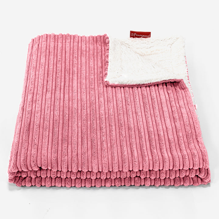 Sherpa-sprei / Deken - Corduroy Koraal 01