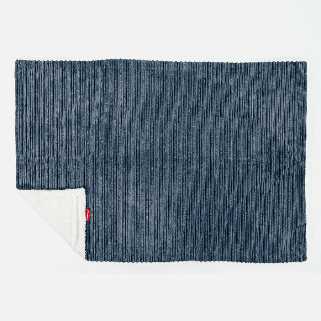 Sherpa-sprei / Deken - Corduroy Marineblauw 03