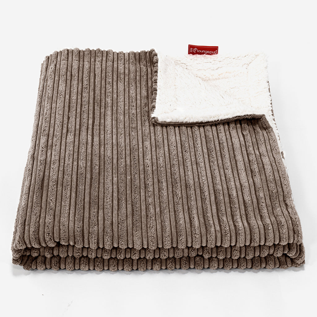 Sherpa-sprei / Deken - Corduroy Mocha Bruin 01