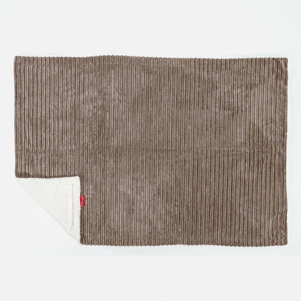Sherpa-sprei / Deken - Corduroy Mocha Bruin 01