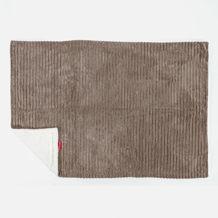Sherpa-sprei / Deken - Corduroy Mocha Bruin 03