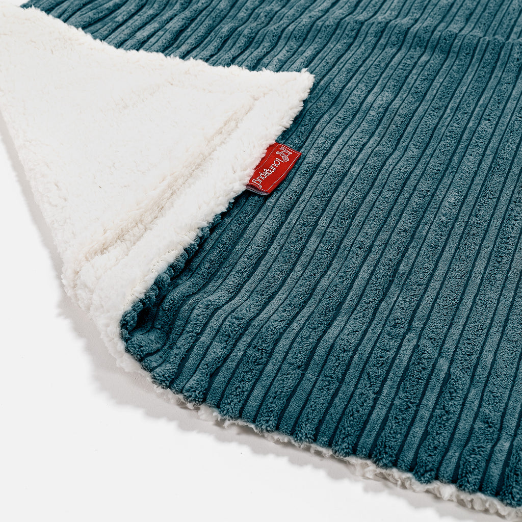 Sherpa-sprei / Deken - Corduroy Teal 02