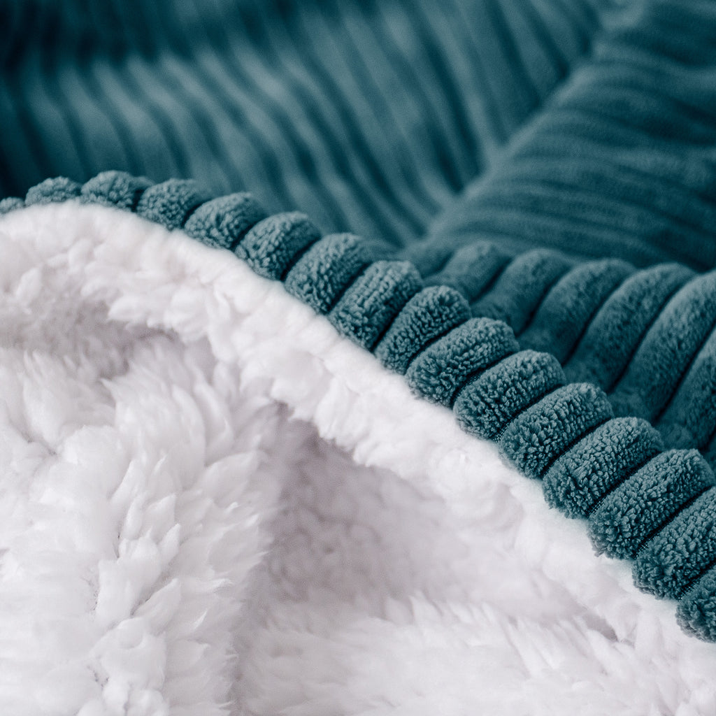 Sherpa-sprei / Deken - Corduroy Teal 04