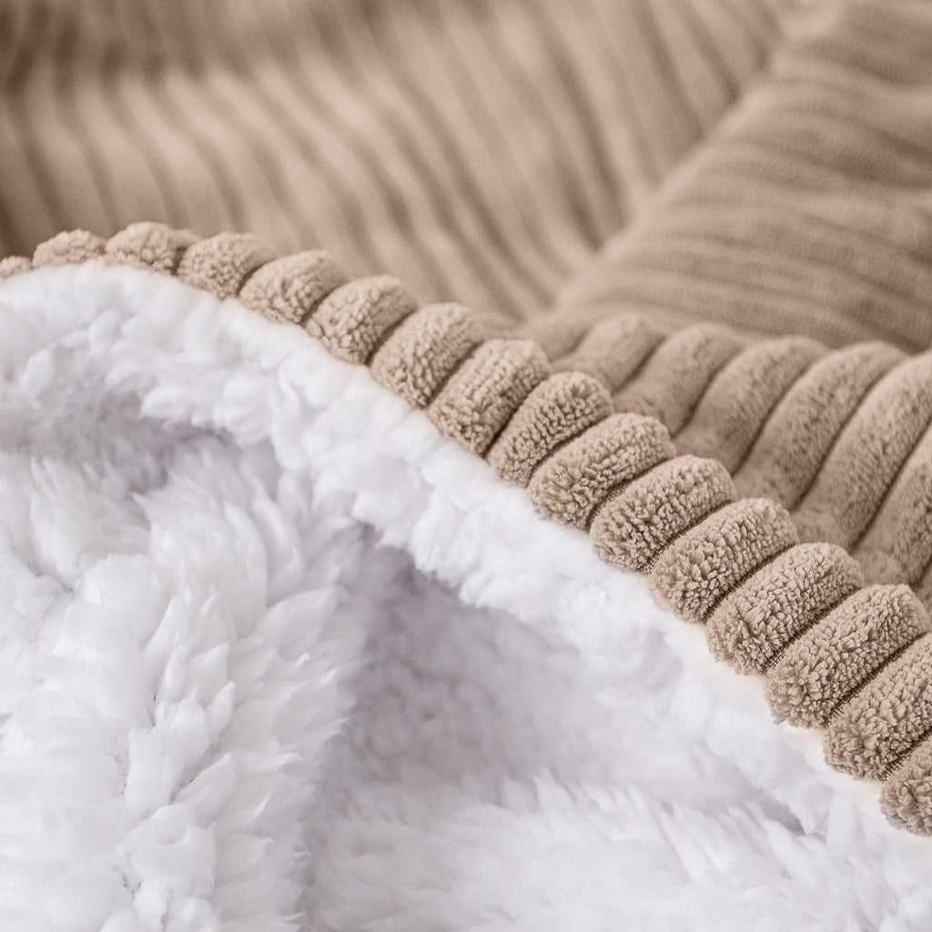 Sherpa-sprei / Deken - Corduroy Zand 04