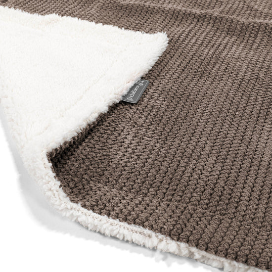 Sherpa-sprei / Deken - Pompom Chocolade 02