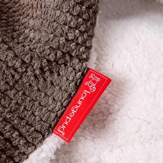 Sherpa-sprei / Deken - Pompom Chocolade 04