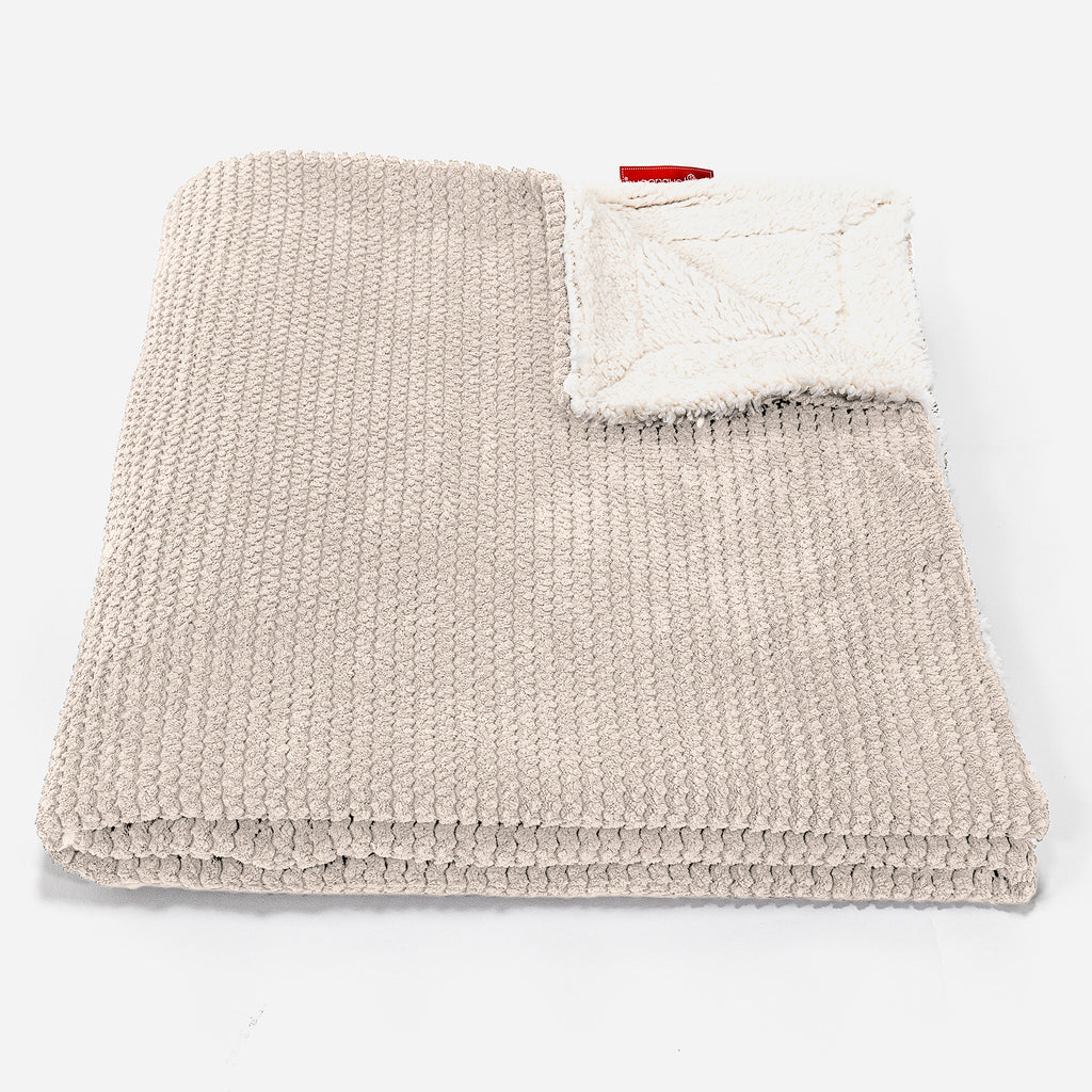 Sherpa-sprei / Deken - Pompom Crème 01