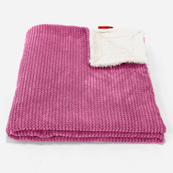 Sherpa-sprei / Deken - Pompom Roze 01