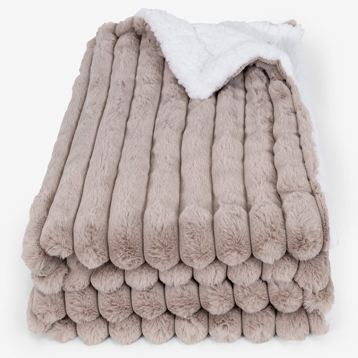 Sherpa-sprei / Deken - Ultra Pluche Corduroy Mink 01