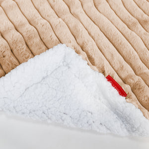 Sherpa-sprei / Deken - Ultra Pluche Corduroy Perzik