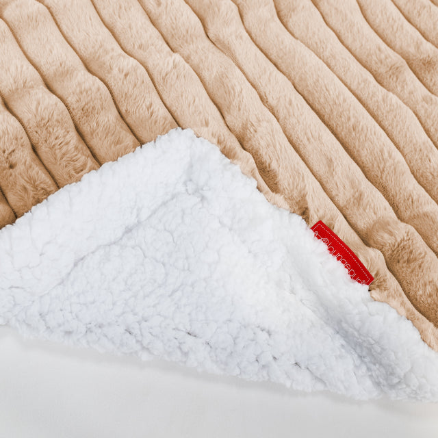 Sherpa-sprei / Deken - Ultra Pluche Corduroy Perzik 02