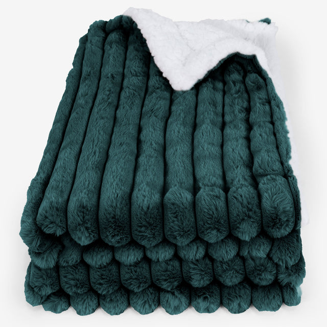 Sherpa-sprei / Deken - Ultra Pluche Corduroy Teal 01
