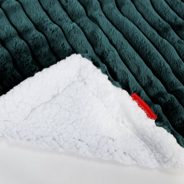 Sherpa-sprei / Deken - Ultra Pluche Corduroy Teal 02