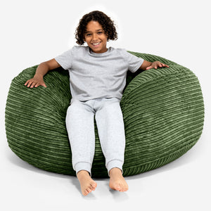 Ultracomfortabele Supersized Kinderzitzak 6-14 jaar oud - Corduroy Bosgroen