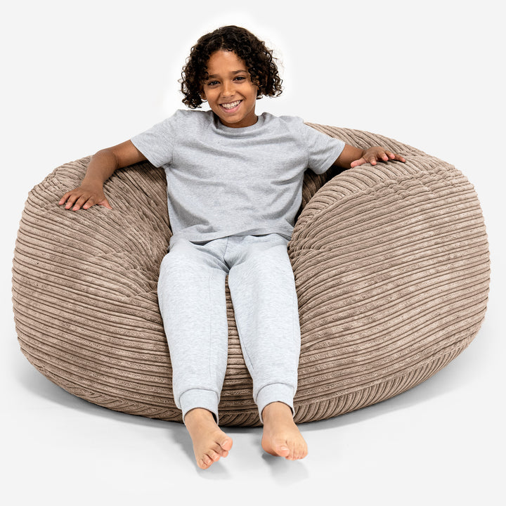 Ultracomfortabele Supersized Kinderzitzak 6-14 jaar oud - Corduroy Zand 01