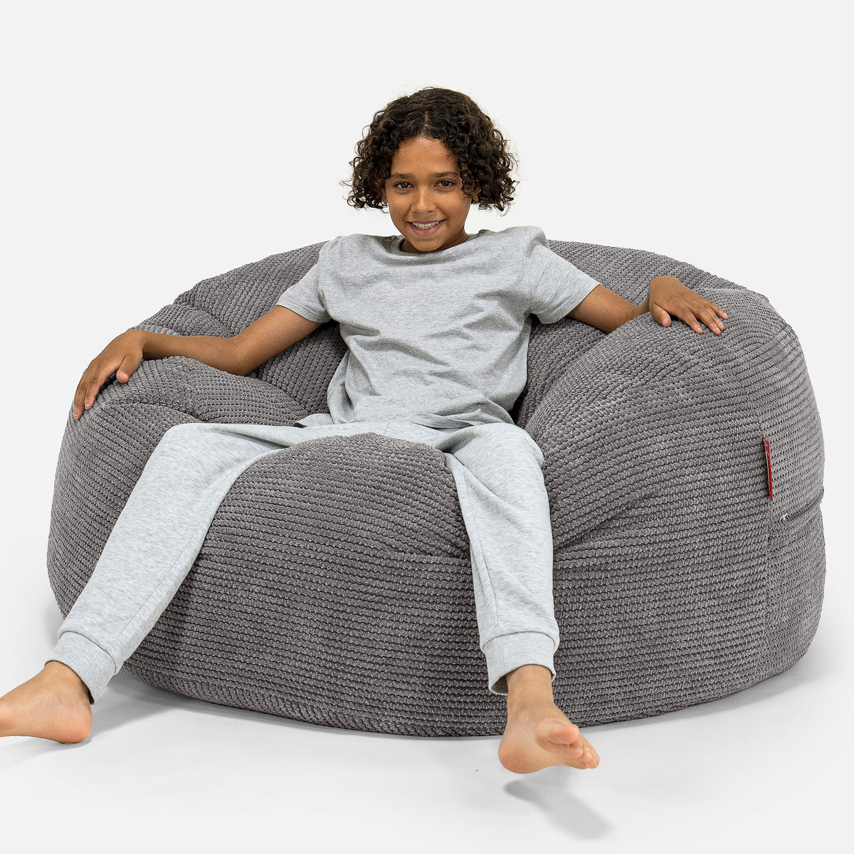 Lounge Pug - Kinderfauteuil Zitzakken - Poef - Pompom Roze– Big Bertha Original NL