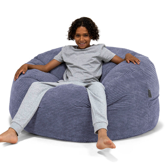 Ultracomfortabele Supersized Kinderzitzak 6-14 jaar oud - Pompom Paars 01