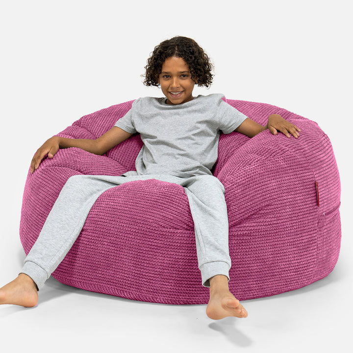 Ultracomfortabele Supersized Kinderzitzak 6-14 jaar oud - Pompom Roze 01