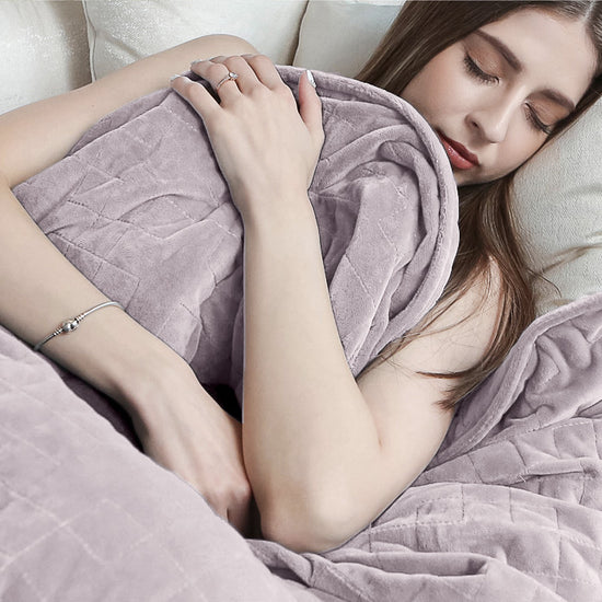 Verzwaarde Deken voor Volwassenen - Flanellen Fleece Bleekroze 05