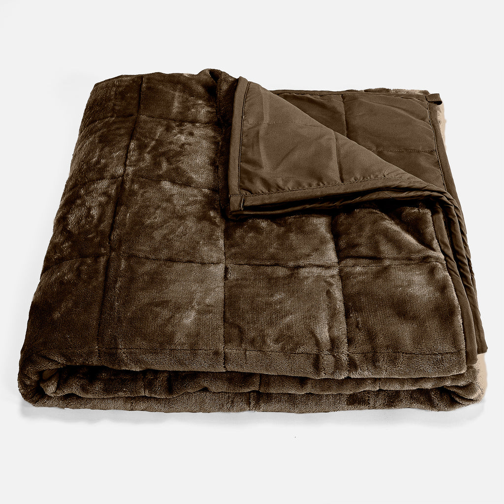Verzwaarde Deken voor Volwassenen - Flanellen Fleece Grijsbruin 01