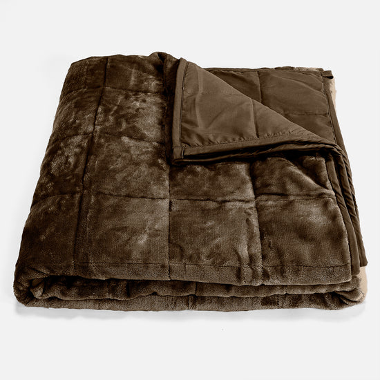 Verzwaarde Deken voor Volwassenen - Flanellen Fleece Grijsbruin 01