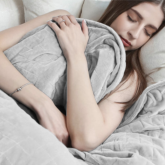 Verzwaarde Deken voor Volwassenen - Flanellen Fleece Lichtgrijs 05