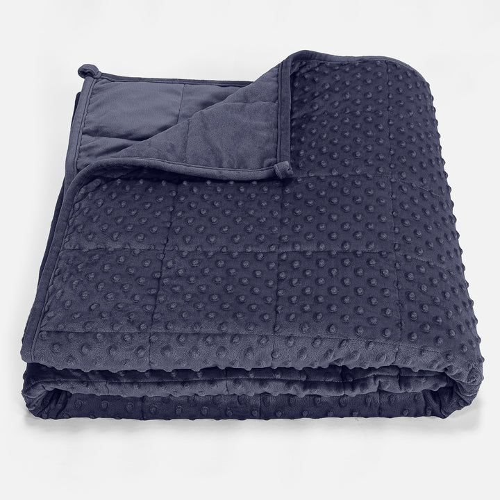 Verzwaarde Deken voor Volwassenen - Minky Dot Donker blauw 01