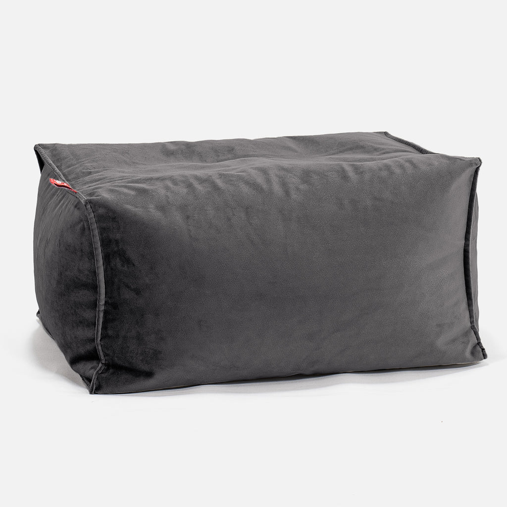 Voetenbank Poef - Fluweel Graphite Grijs 01