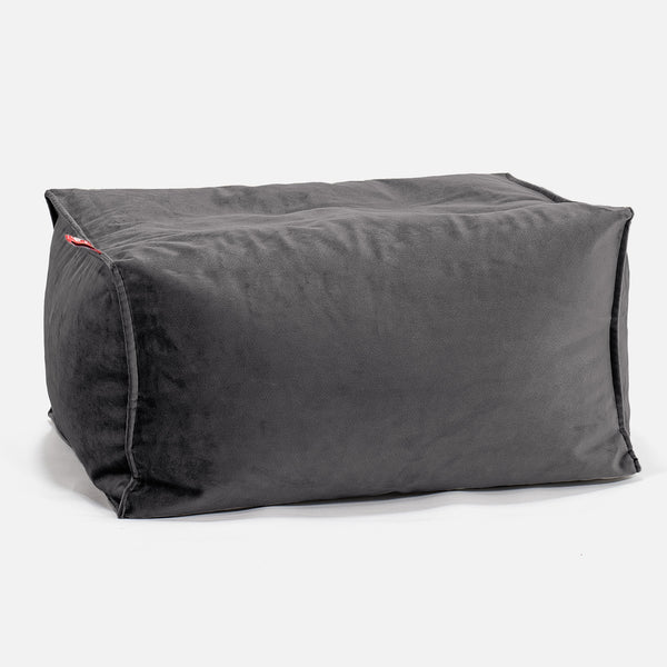 Voetenbank Poef - Fluweel Graphite Grijs 01