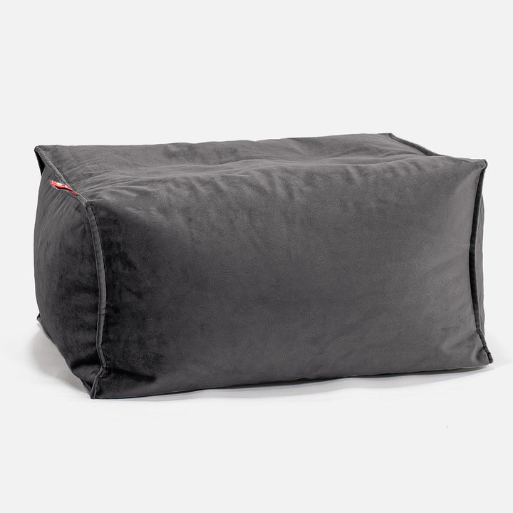 Voetenbank Poef - Fluweel Graphite Grijs 01