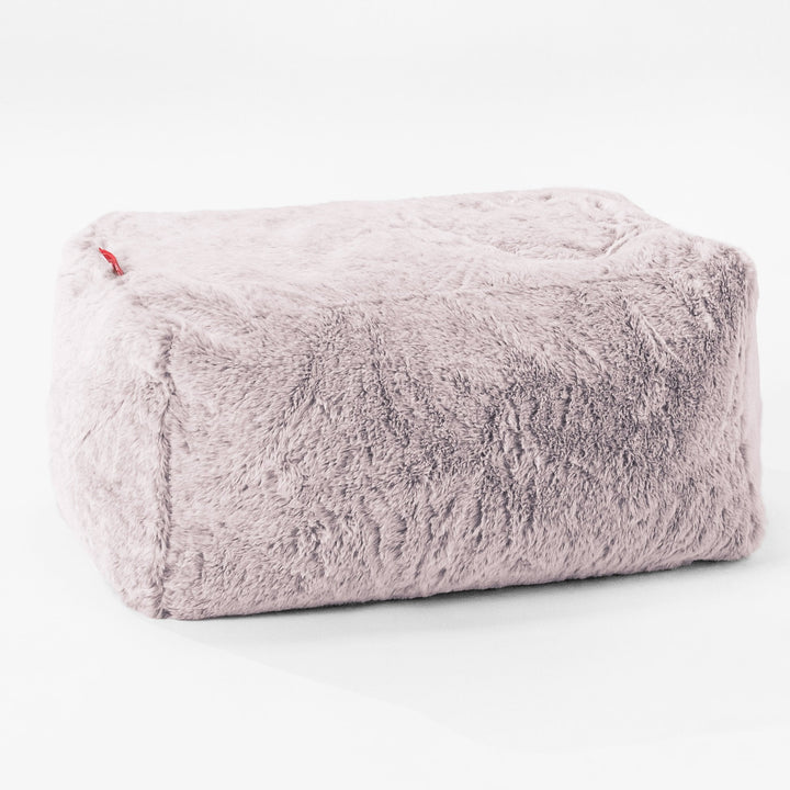 Voetenbank Poef - Nepkonijnenbont Stoffig Roze 01